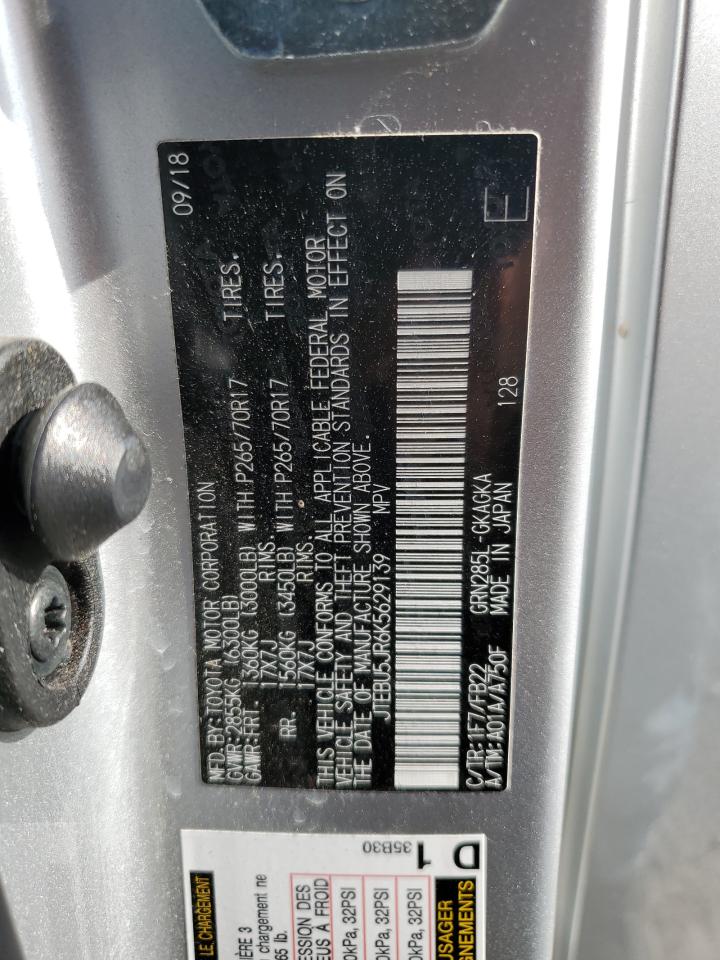 JTEBU5JR6K5629139 2019 Toyota 4Runner Sr5