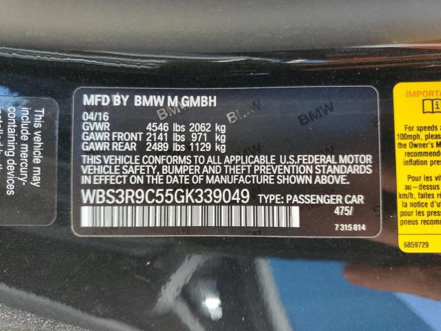 VIN WBS3R9C55GK339049 2016 BMW M4 no.12