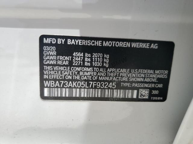 2020 BMW 228Xi VIN: WBA73AK05L7F93245 Lot: 60575214