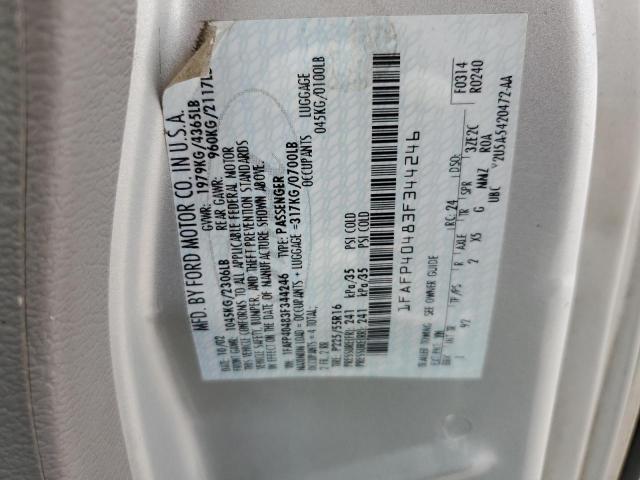 2003 Ford Mustang VIN: 1FAFP40483F344246 Lot: 58301974