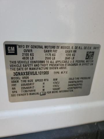 2018 Chevrolet Equinox Lt VIN: 3GNAXSEV0JL101969 Lot: 55484824