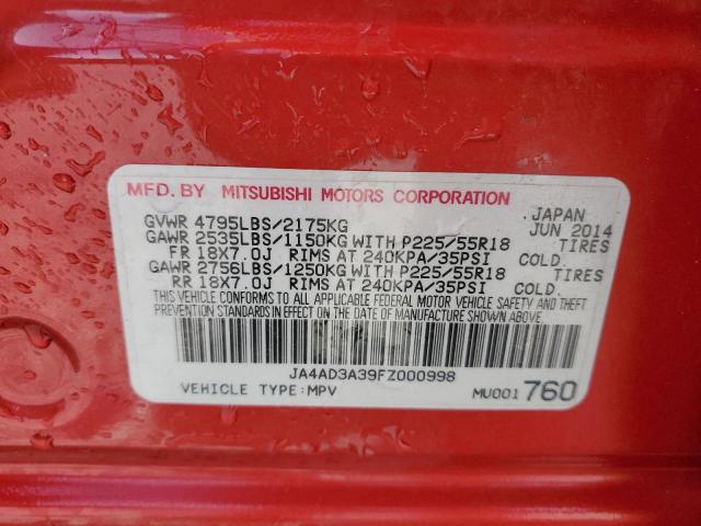 2015 MITSUBISHI OUTLANDER - JA4AD3A39FZ000998