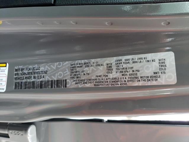 2021 Jeep Wrangler Unlimited Sahara VIN: 1C4HJXEN7MW678762 Lot: 57881624