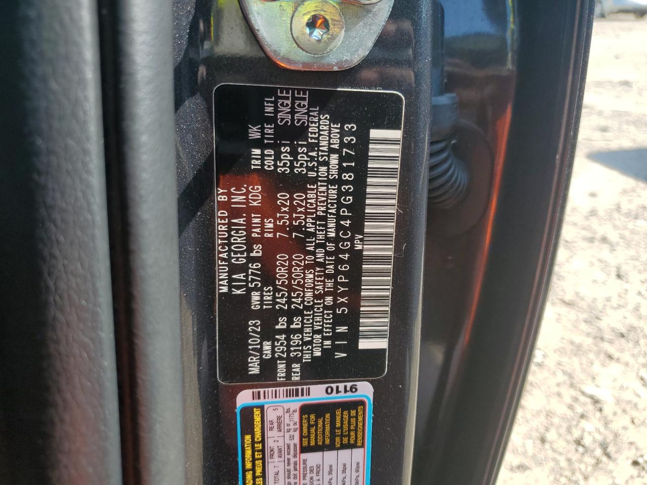 5XYP64GC4PG381733 2023 Kia Telluride S