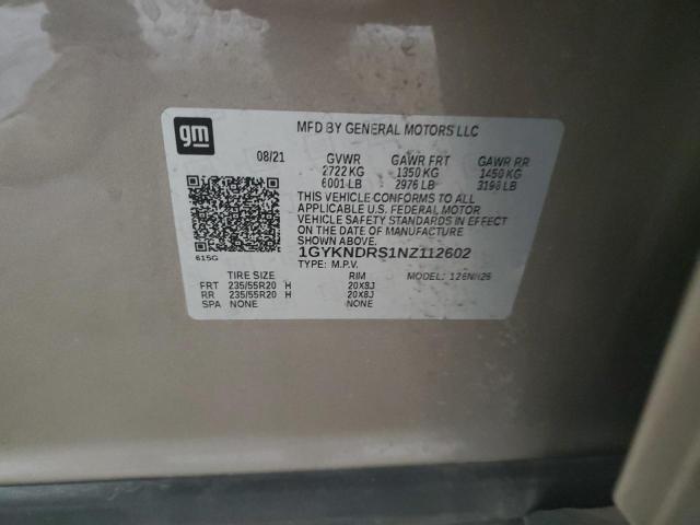 2022 Cadillac Xt5 Premium Luxury VIN: 1GYKNDRS1NZ112602 Lot: 58570964