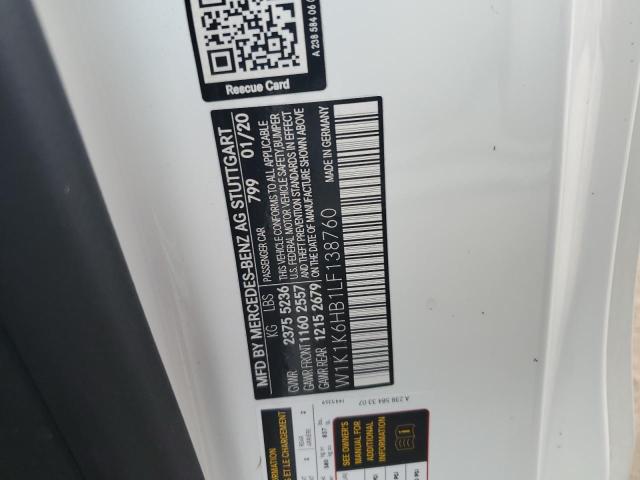 2020 Mercedes-Benz E 450 VIN: W1K1K6HB1LF138760 Lot: 60618924