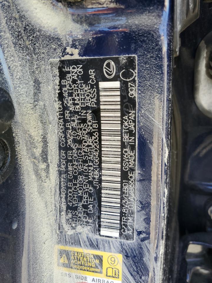 JTHBK1GG4D2036181 2013 Lexus Es 350