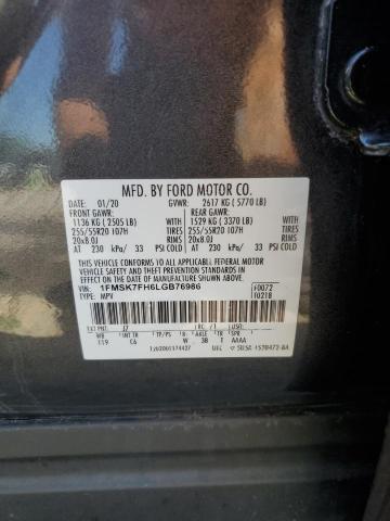 2020 Ford Explorer Limited VIN: 1FMSK7FH6LGB76986 Lot: 58166254