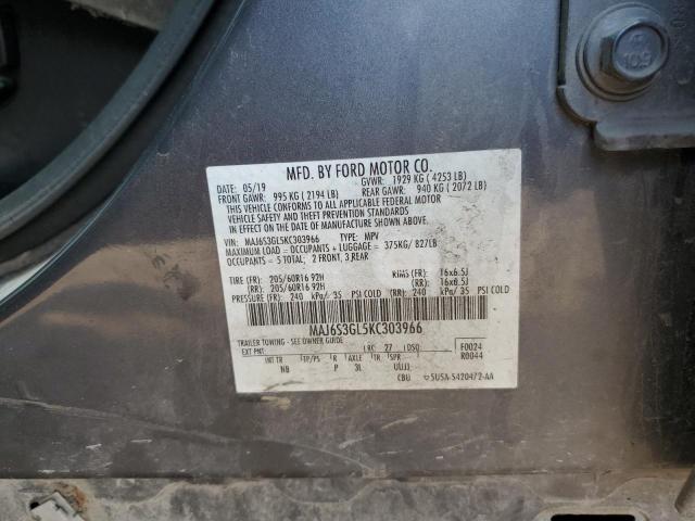 2019 Ford Ecosport Se VIN: MAJ6S3GL5KC303966 Lot: 59244064