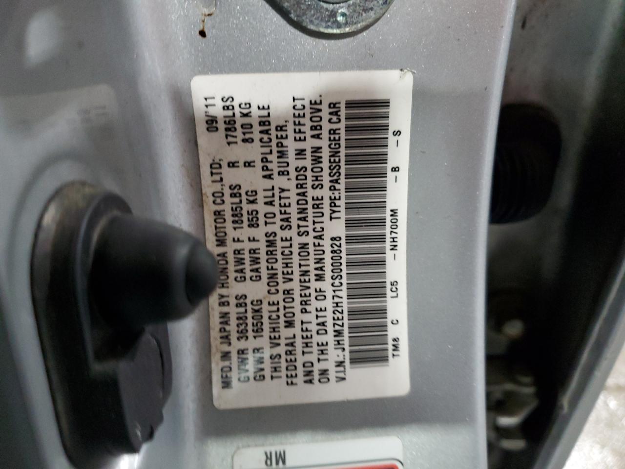 JHMZE2H71CS000828 2012 Honda Insight Ex