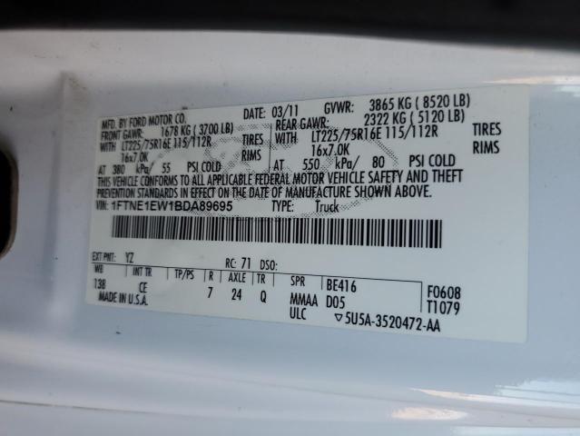 2011 Ford Econoline E150 Van VIN: 1FTNE1EW1BDA89695 Lot: 58220124