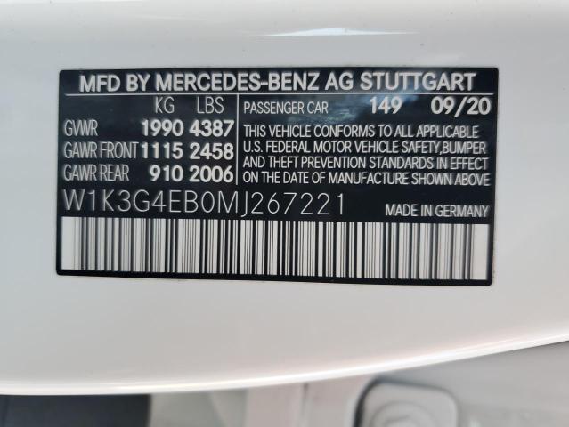 2021 Mercedes-Benz A 220 VIN: W1K3G4EB0MJ267221 Lot: 56497504