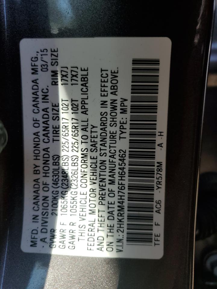 2HKRM4H76FH645462 2015 Honda Cr-V Exl