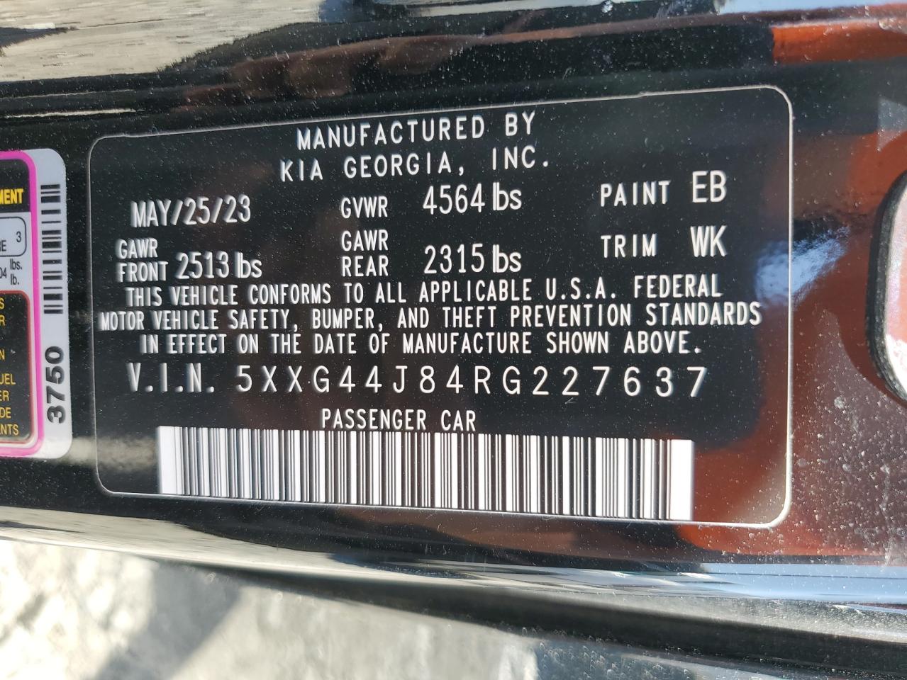 5XXG44J84RG227637 2024 Kia K5 Gt