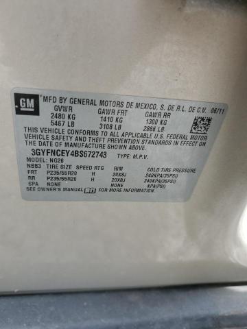 2011 Cadillac Srx Premium Collection VIN: 3GYFNCEY4BS672743 Lot: 60051114