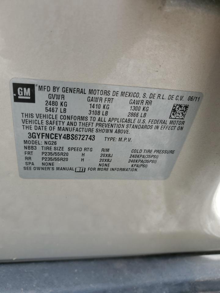 3GYFNCEY4BS672743 2011 Cadillac Srx Premium Collection