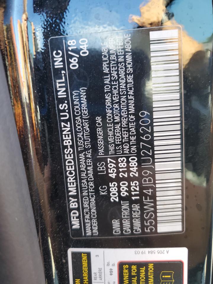 55SWF4JB9JU276209 2018 Mercedes-Benz C 300