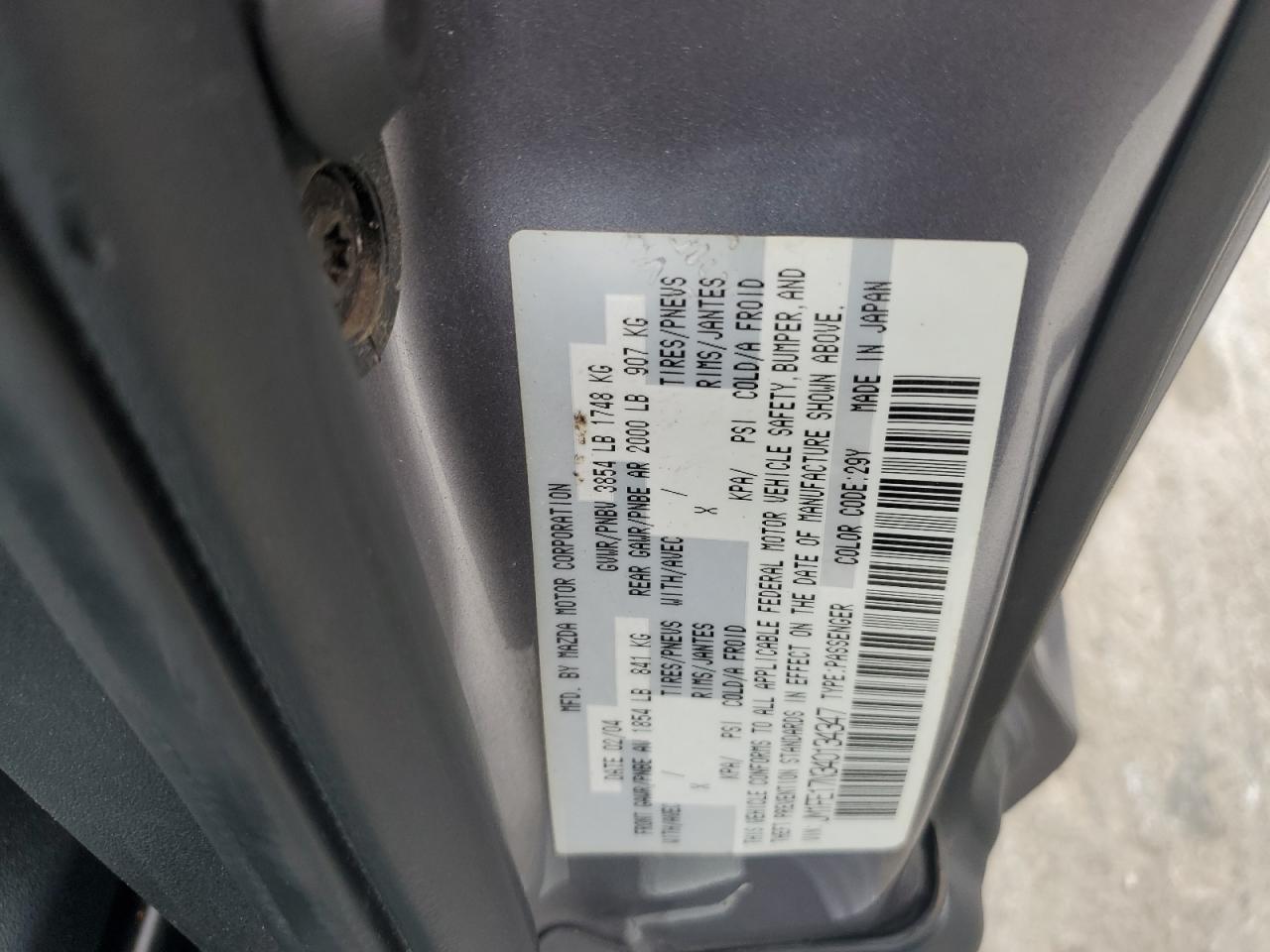 JM1FE17N340134347 2004 Mazda Rx8