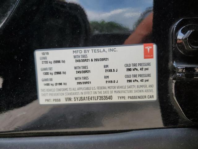 2020 TESLA MODEL S 5YJSA1E41LF353540