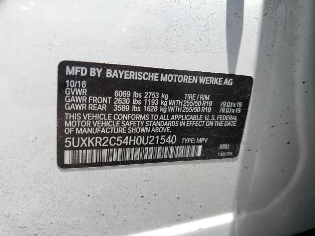 2017 BMW X5 Sdrive35I VIN: 5UXKR2C54H0U21540 Lot: 60520244