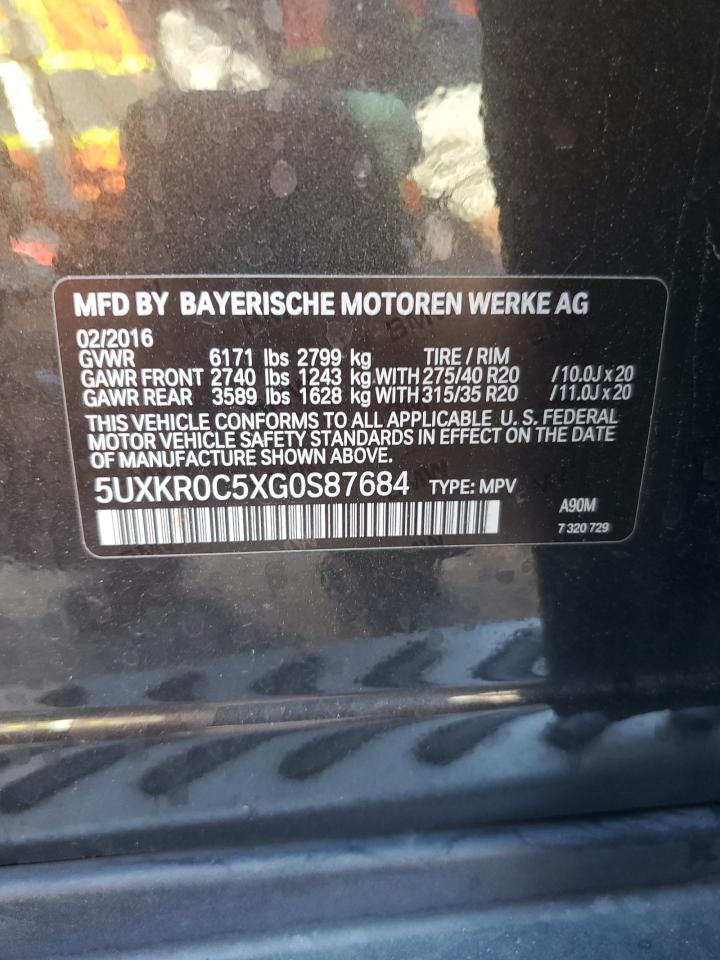 5UXKR0C5XG0S87684 2016 BMW X5 xDrive35I