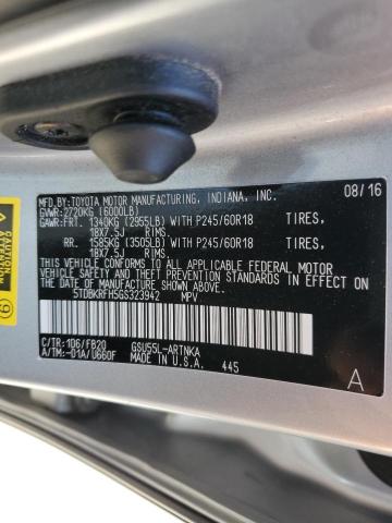 2016 Toyota Highlander Le VIN: 5TDBKRFH5GS323942 Lot: 61032854