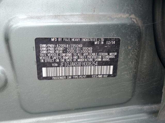 2015 Subaru Impreza Premium Plus VIN: JF1GJAK6XFH008254 Lot: 57891044