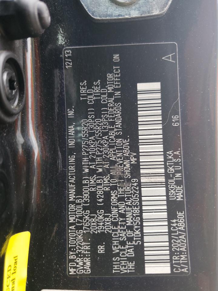 5TDKY5G18ES052249 2014 Toyota Sequoia Limited