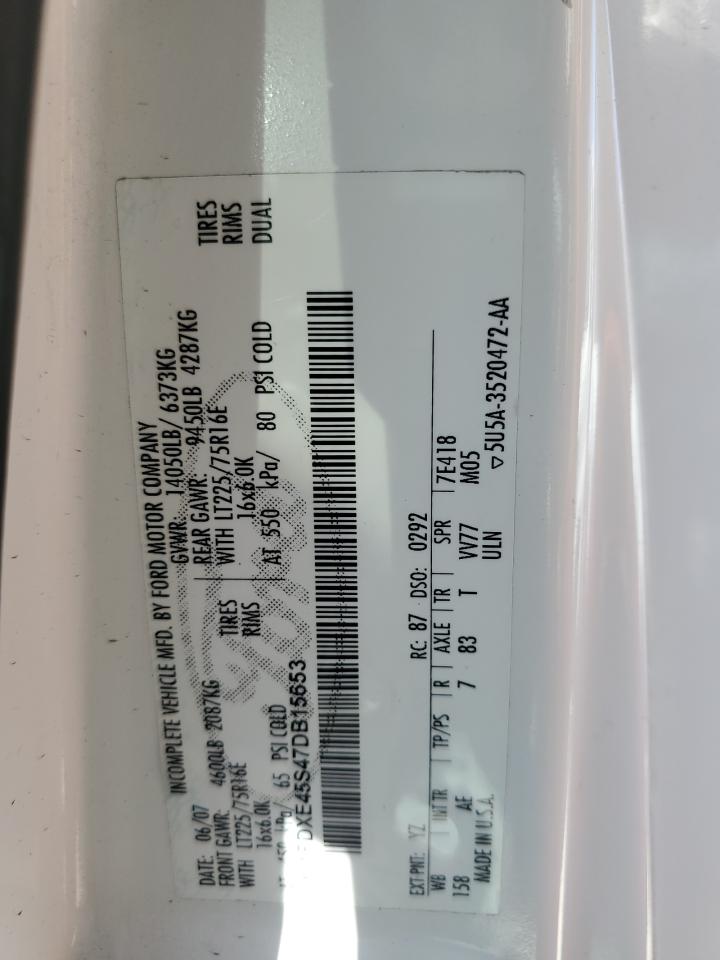 1FDXE45S47DB15653 2007 Ford Econoline E450 Super Duty Cutaway Van