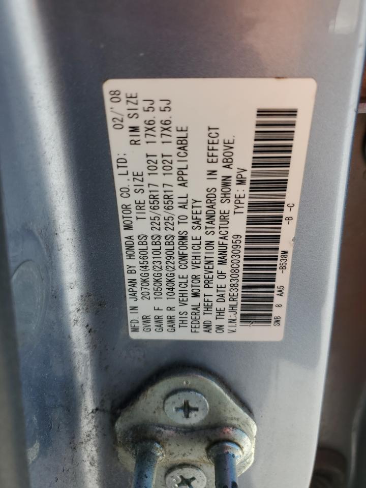 JHLRE38308C030959 2008 Honda Cr-V Lx
