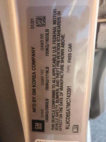 2021 Chevrolet Spark 1Lt VIN: KL8CD6SA7MC743391 Lot: 60934934