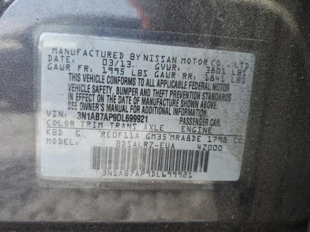 2013 Nissan Sentra S VIN: 3N1AB7AP9DL699921 Lot: 59253574