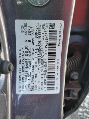 2020 Honda Civic Lx VIN: 2HGFC2F68LH596372 Lot: 57885824
