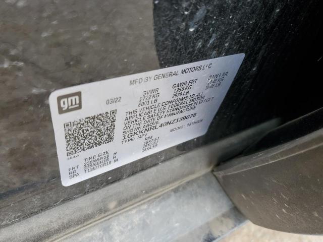 2022 GMC Acadia Sle VIN: 1GKKNRL40NZ139078 Lot: 58116994