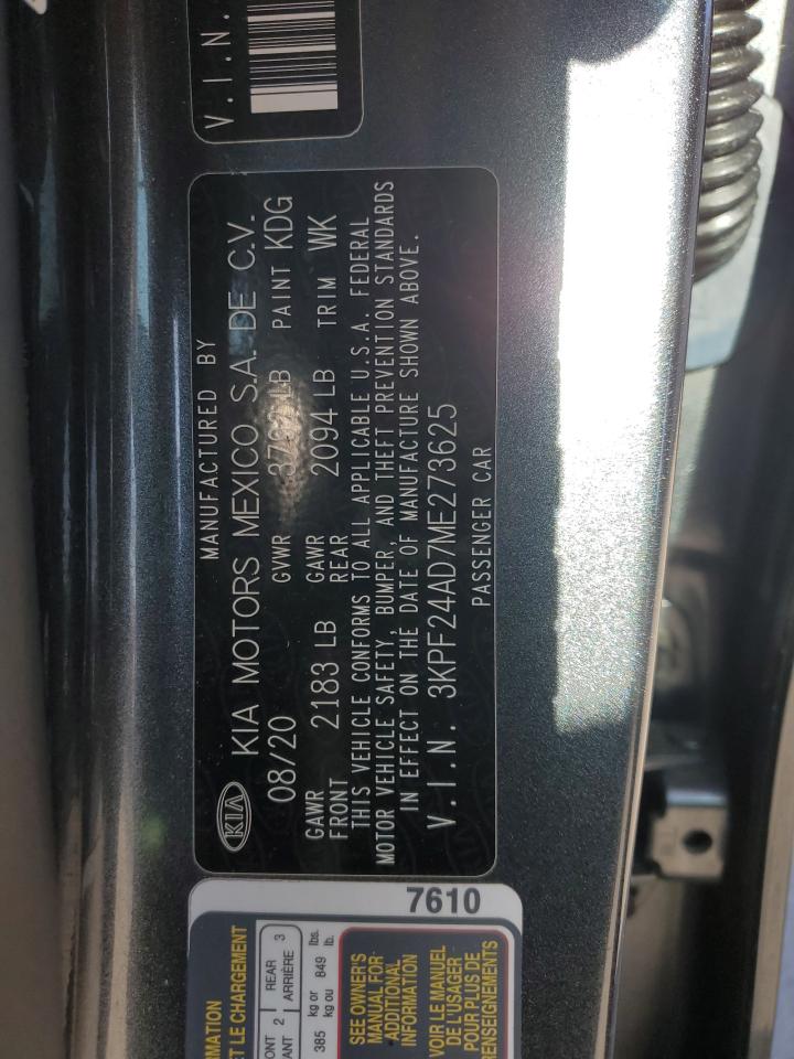 3KPF24AD7ME273625 2021 Kia Forte Fe