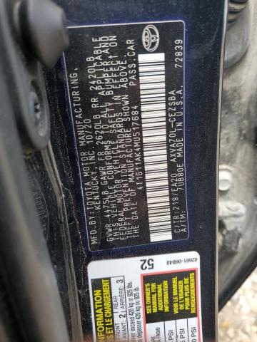 VIN 4T1G11AK4MU517684 2021 Toyota Camry, SE no.12