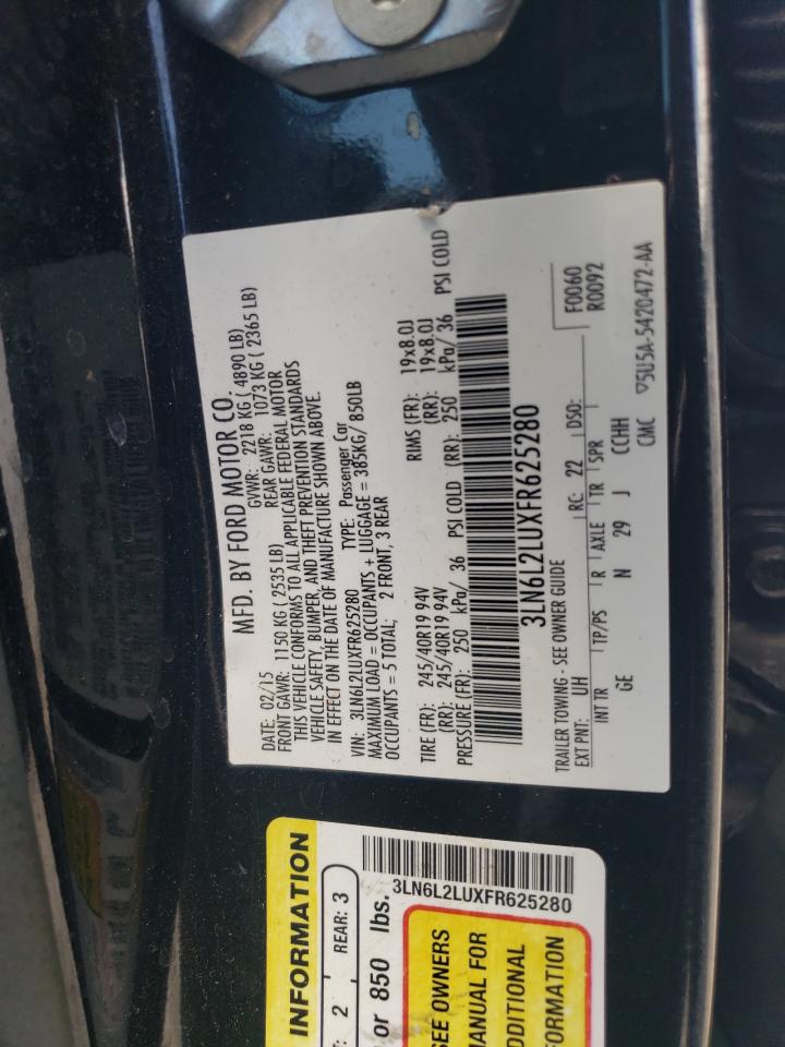 3LN6L2LUXFR625280 2015 Lincoln Mkz Hybrid