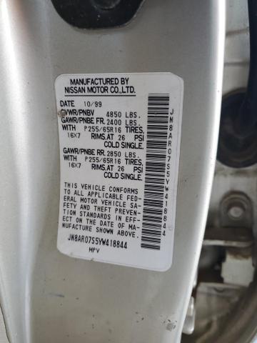 2000 Nissan Pathfinder Le VIN: JN8AR07S5YW418844 Lot: 60922494