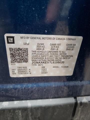 2020 Chevrolet Equinox Lt VIN: 2GNAXKEV7L6199020 Lot: 57308554