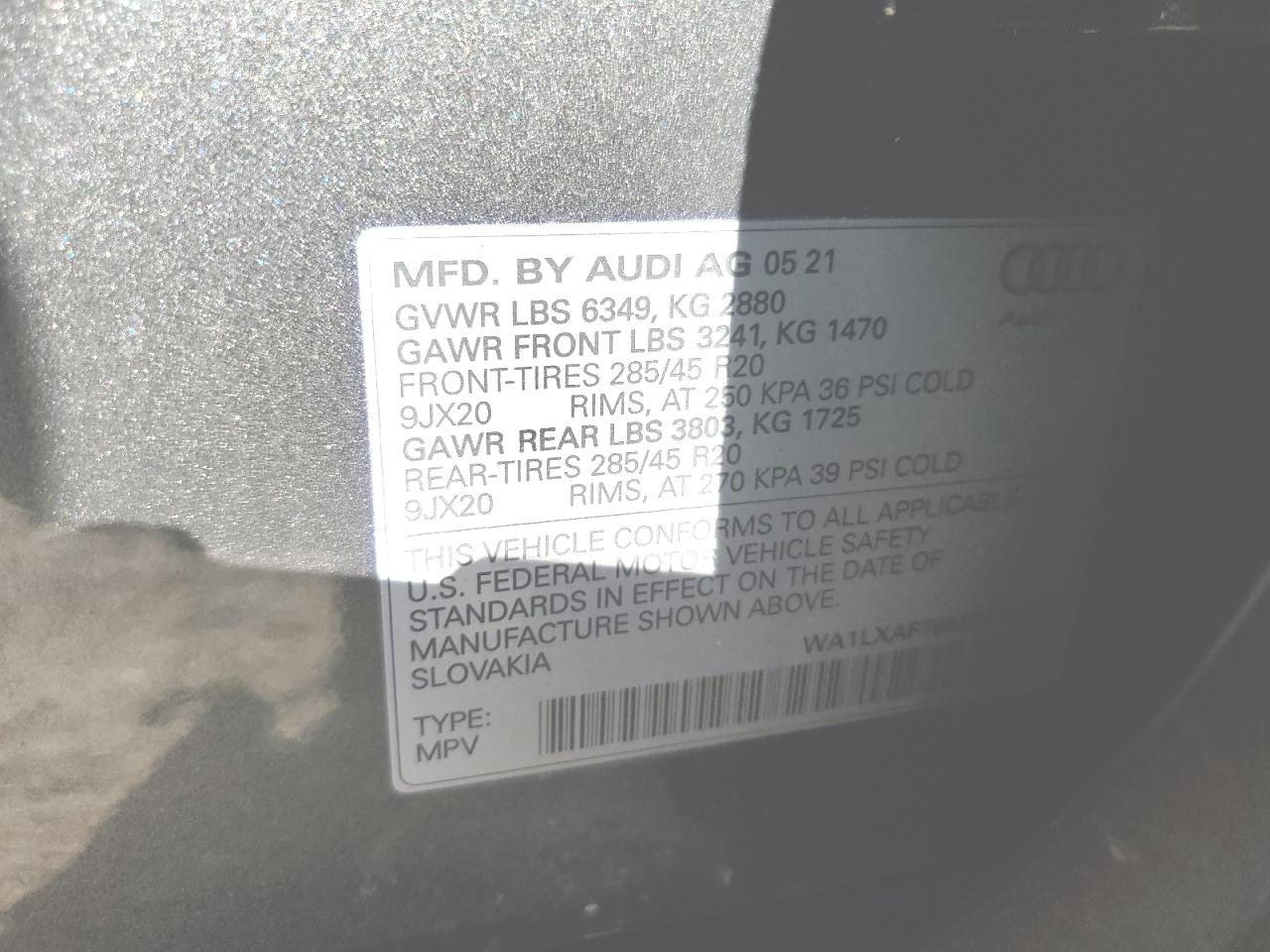 WA1LXAF78MD039169 2021 Audi Q7 Premium Plus