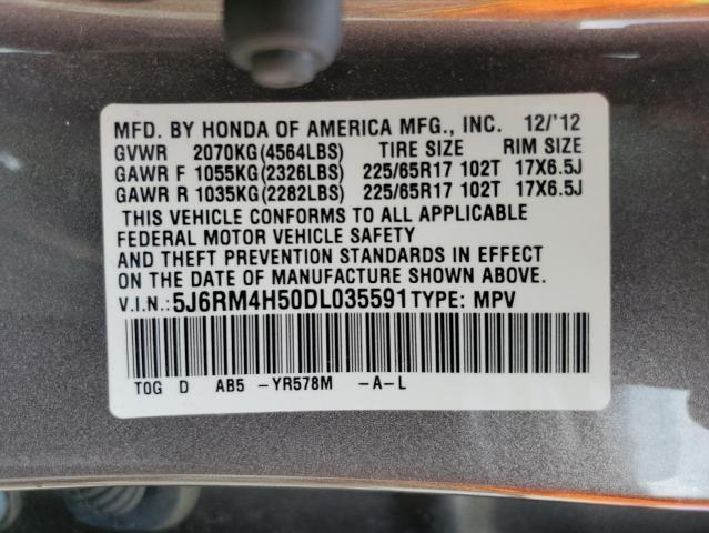 2013 Honda Cr-V Ex VIN: 5J6RM4H50DL035591 Lot: 58616254