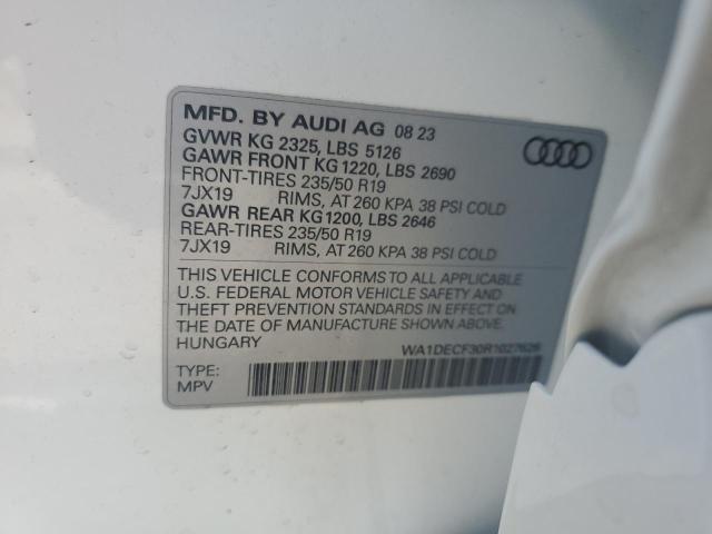 2024 Audi Q3 Premium S Line 45 VIN: WA1DECF30R1027626 Lot: 59541364