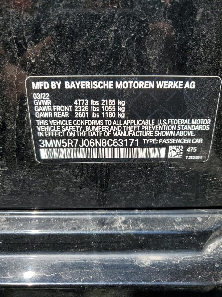 3MW5R7J06N8C63171 2022 BMW 330Xi