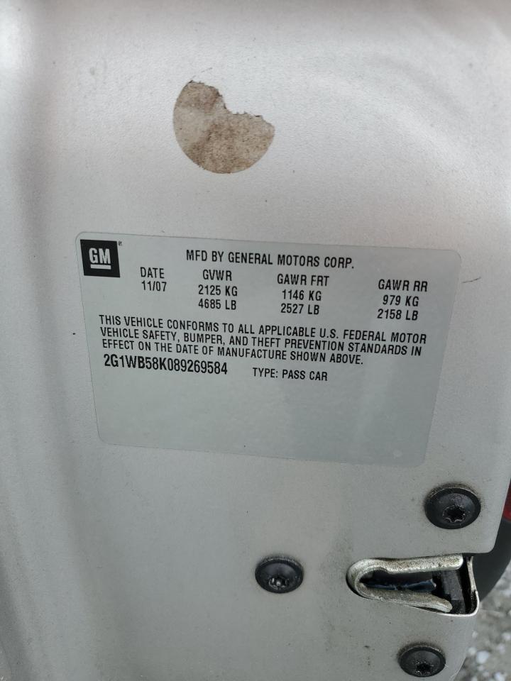 2G1WB58K089269584 2008 Chevrolet Impala Ls