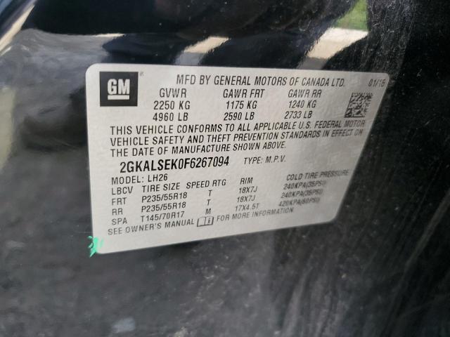 2015 GMC Terrain Slt VIN: 2GKALSEK0F6267094 Lot: 56440594