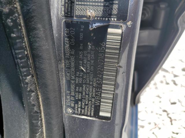 2002 BMW 325 I VIN: WBAET37422NJ18156 Lot: 60250934