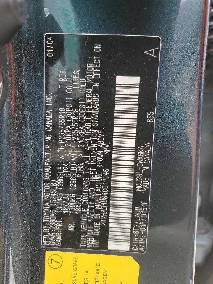 2T2HA31U84C011046 2004 Lexus Rx 330