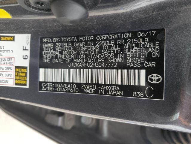 2017 Toyota Prius VIN: JTDKARFU2H3047772 Lot: 56460804