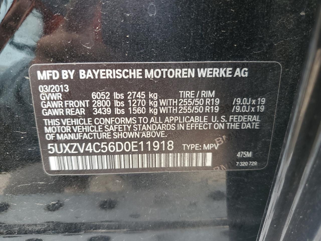 5UXZV4C56D0E11918 2013 BMW X5 xDrive35I