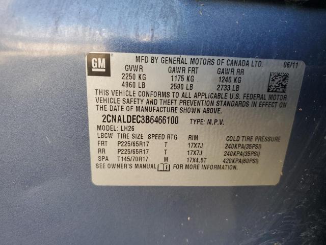 2CNALDEC3B6466100 2011 Chevrolet Equinox Lt